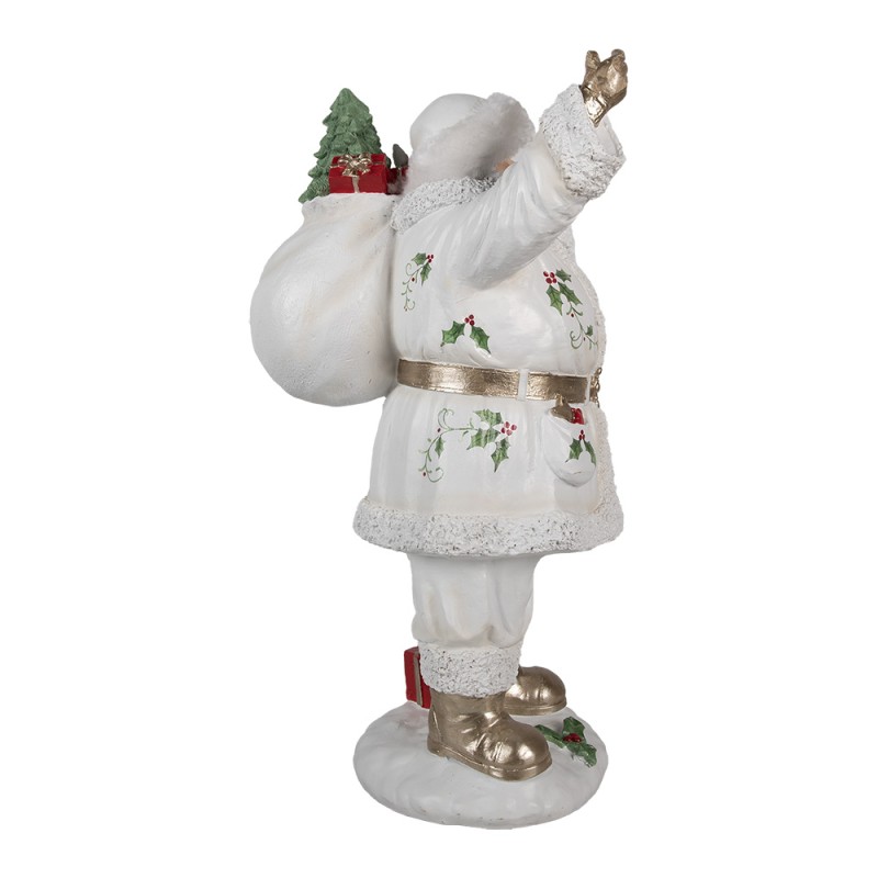 Clayre & Eef Christmas Decoration Figurine Santa Claus 43 cm White Plastic