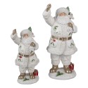 Clayre & Eef Christmas Decoration Figurine Santa Claus 43 cm White Plastic