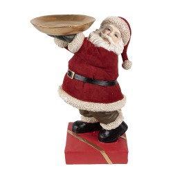 Clayre & Eef Kerstdecoratie Beeld Kerstman 26 cm Rood Polyresin