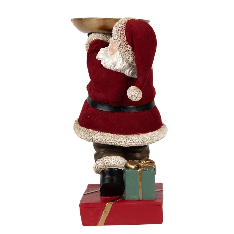 Clayre & Eef Kerstdecoratie Beeld Kerstman 26 cm Rood Polyresin