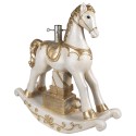 Clayre & Eef Supporto per albero di Natale Cavallo a dondolo 6x19x64 cm Beige Plastica