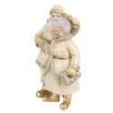 Clayre & Eef Christmas Decoration Figurine Santa Claus 11x8x16 cm Beige Plastic