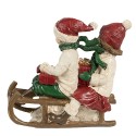 Clayre & Eef Image de décoration Enfants 12x6x11 cm Beige Rouge Polyrésine Luge