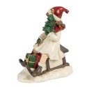 Clayre & Eef Statuetta decorativa Ragazza 10x6x12 cm Beige Poliresina Slitta