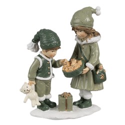 Clayre & Eef Decorative Figurine Children 10x5x13 cm Green Polyresin