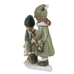 Clayre & Eef Decorative Figurine Children 10x5x13 cm Green Polyresin