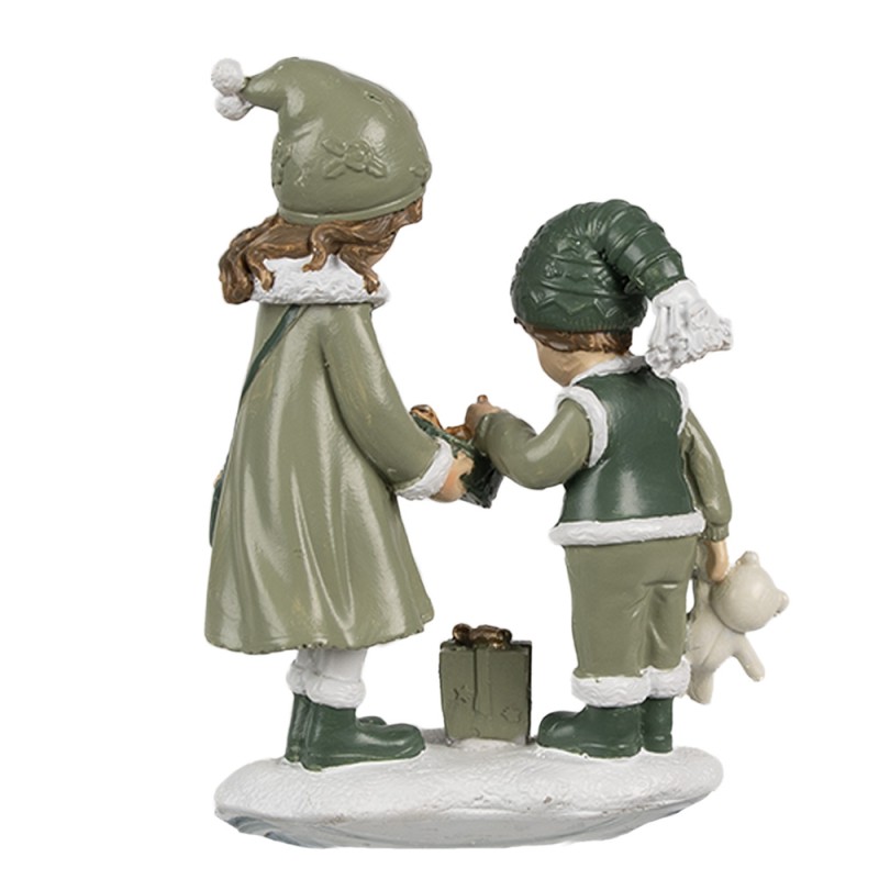 Clayre & Eef Decorative Figurine Children 10x5x13 cm Green Polyresin