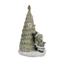 Clayre & Eef Decorativa Casa con LED Albero di Natale 12x11x17 cm Verde Poliresina Mouse