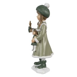 Clayre & Eef Dekorationsfigur Mädchen 13 cm Grün Polyresin