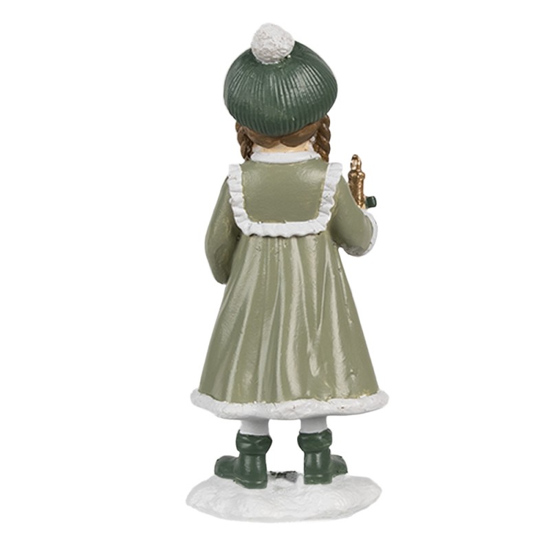 Clayre & Eef Dekorationsfigur Mädchen 13 cm Grün Polyresin