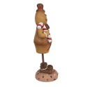 Clayre & Eef Kerstdecoratie Beeld Gingerbread man 10x8x23 cm Bruin Kunstleer Metaal