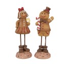 Clayre & Eef Kerstdecoratie Beeld Gingerbread man 18 cm Bruin Kunststof