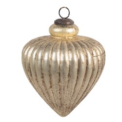 Clayre & Eef Weihnachtskugel Ø 16x20 cm Goldfarbig Glas
