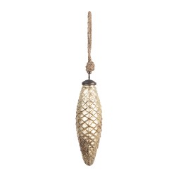 Clayre & Eef Kerstbal 6x5x16 cm Goudkleurig Glas