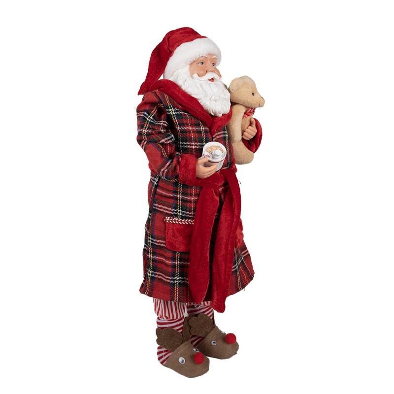 Clayre & Eef Kerstdecoratie Beeld Kerstman 50 cm Rood Kunststof