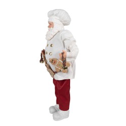 Clayre & Eef Décoration de Noël Image Père Noël 50 cm Blanc Rouge Plastique