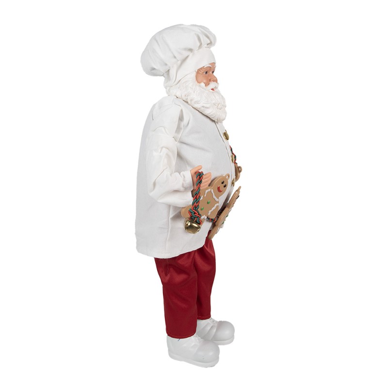 Clayre & Eef Décoration de Noël Image Père Noël 50 cm Blanc Rouge Plastique
