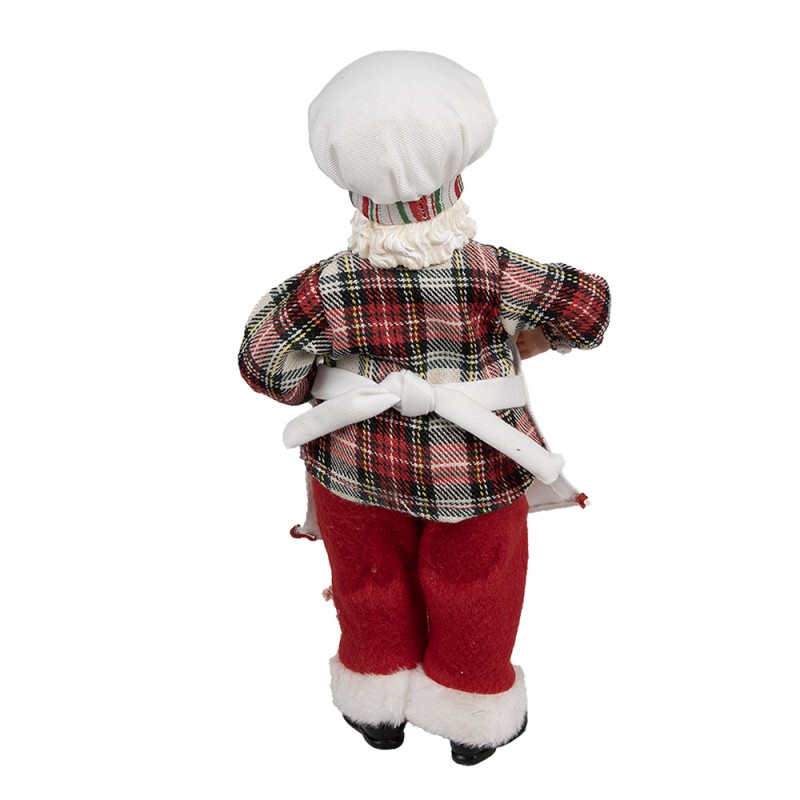 Clayre & Eef Kerstdecoratie Beeld Kerstman 28 cm Wit Kunststof