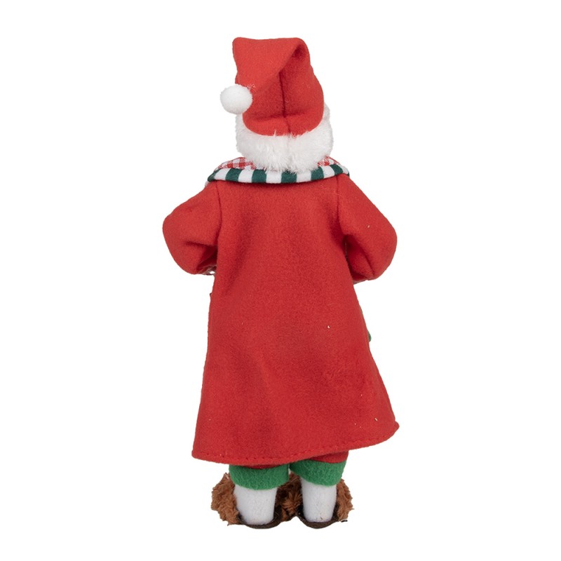 Clayre & Eef Kerstdecoratie Beeld Kerstman 28 cm Rood Kunststof