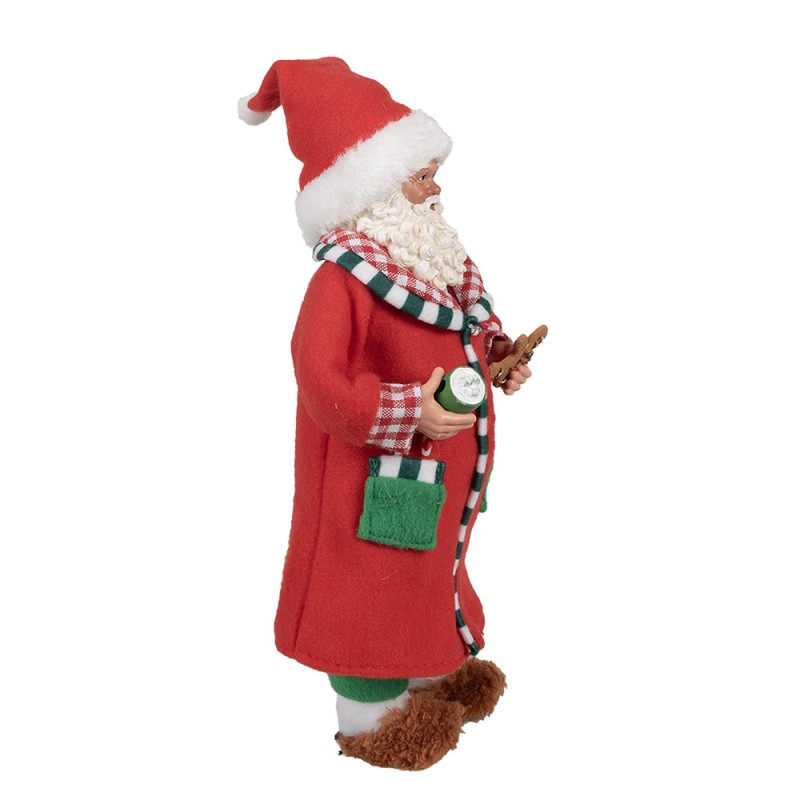 Clayre & Eef Kerstdecoratie Beeld Kerstman 28 cm Rood Kunststof