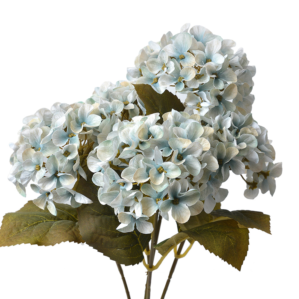 Clayre & Eef Kunstbloem Hortensia 45 cm Blauw Kunststof afbeelding 1