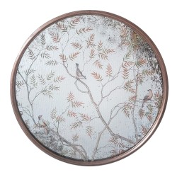 Clayre & Eef Specchio Ø 61x3 cm Color rame Vetro Uccelli sui rami