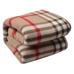 Clayre & Eef Plaid 180x200 cm Beige Polyester Ruiten