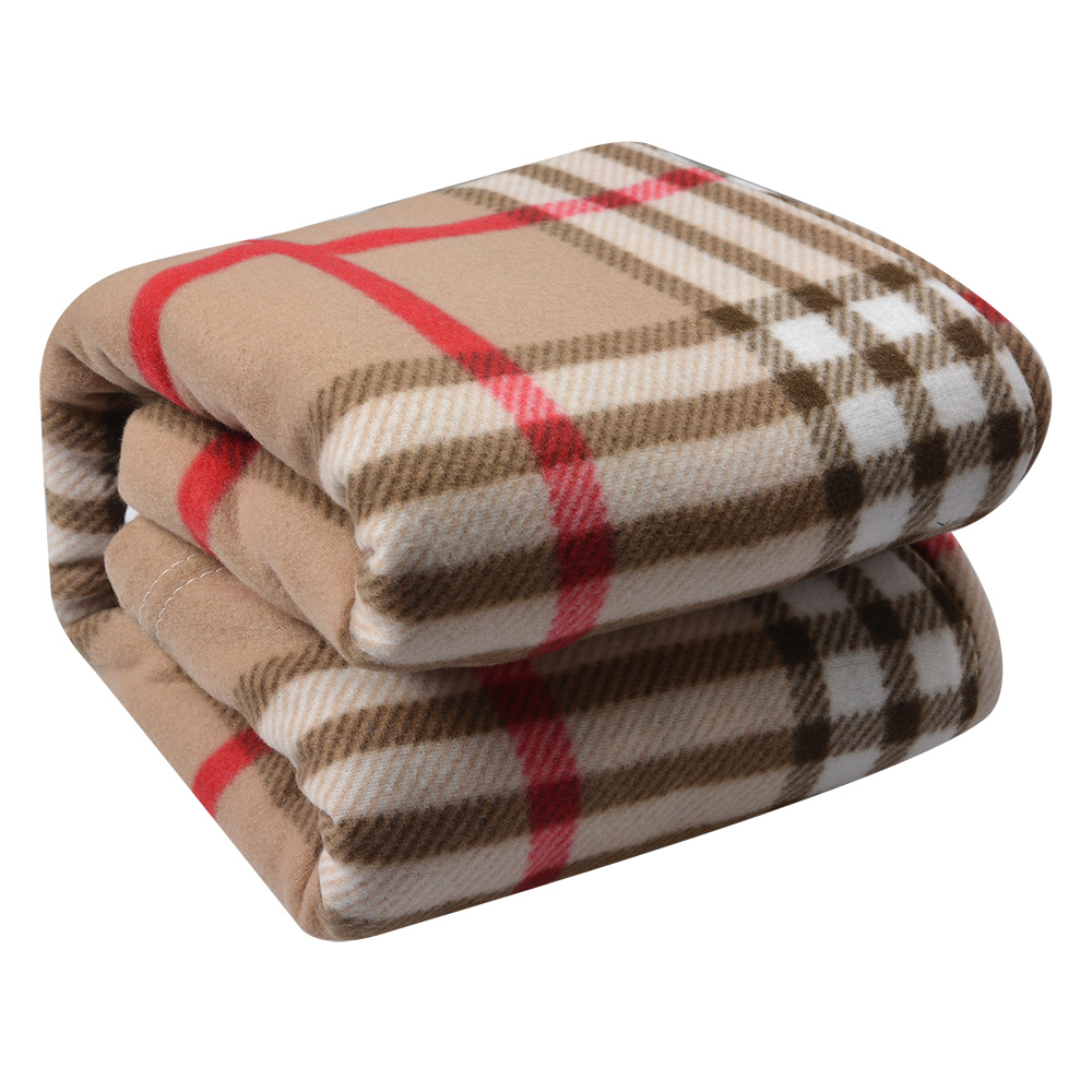 Clayre&Eef Plaid 180x200 cm Beige Polyester Ruiten afbeelding