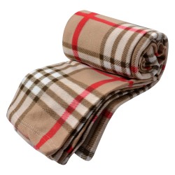 Clayre & Eef Plaid 180x200 cm Beige Polyester Ruiten
