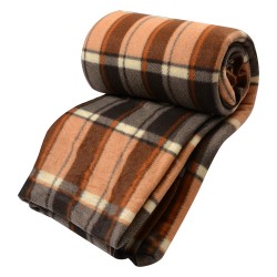 Clayre & Eef Plaid 180x200 cm Beige Bruin Polyester Ruiten