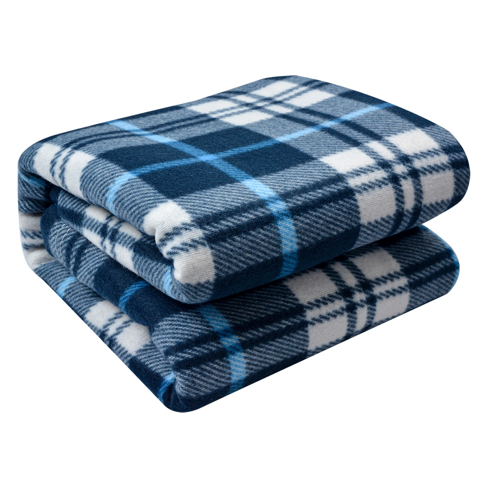 Clayre&Eef Plaid 180x200 cm Blauw Polyester Ruiten afbeelding