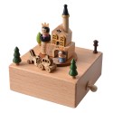 Clayre & Eef Music box 11x12x14 cm Beige Wood