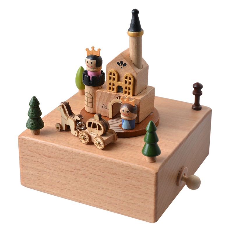 Clayre & Eef Music box 11x12x14 cm Beige Wood