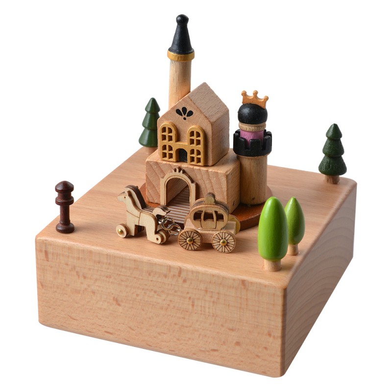 Clayre & Eef Music box 11x12x14 cm Beige Wood