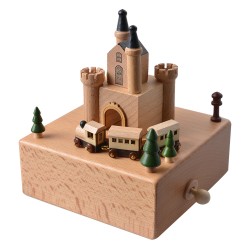 Clayre & Eef Musikbox 11x12x14 cm Beige Holz
