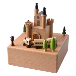 Clayre & Eef Musikbox 11x12x14 cm Beige Holz