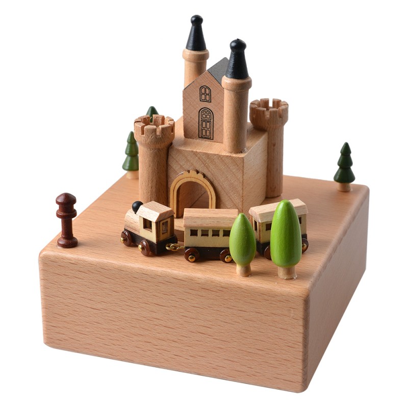 Clayre & Eef Music box 11x12x14 cm Beige Wood