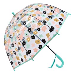 Juleeze Children's umbrella Ø 70x65 cm Transparent Plastic Flowers