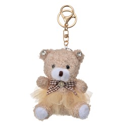 Clayre & Eef Portachiavi Orso 10 cm Marrone Sintetico
