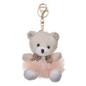 Clayre & Eef Sleutelhanger Beer 10 cm Wit Synthetisch