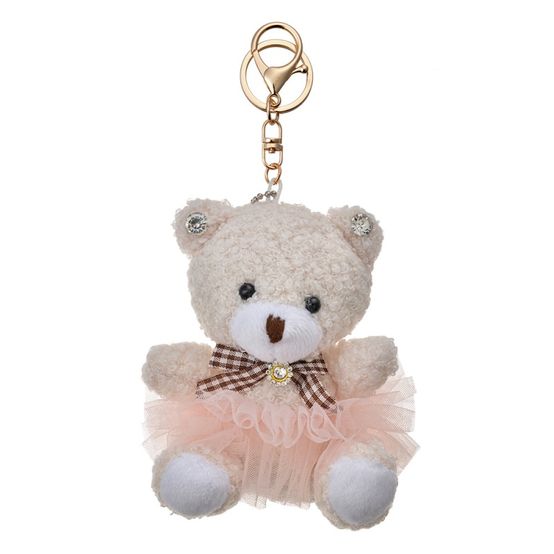 Clayre & Eef Sleutelhanger Beer 10 cm Wit Synthetisch