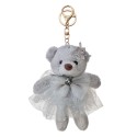 Clayre & Eef Sleutelhanger Beer 15 cm Grijs Synthetisch