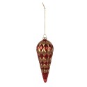 Clayre & Eef Palla di natale Ø 6x16 cm Rosso Color oro Vetro