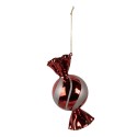 Clayre & Eef Pendentif de Noël Ø 7x13 cm Rouge Verre