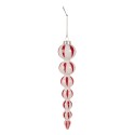 Clayre & Eef Kerstbal Ø 4x18 cm Wit Rood Glas