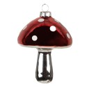 Clayre & Eef Ornamento Natalizio Fungo Ø 7x9 cm Rosso Vetro Nessuna forma