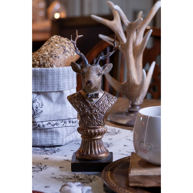 Clayre & Eef Dekorationsfigur Hirsch 25 cm Braun Kunststoff