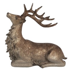 Clayre & Eef Statuetta decorativa Cervo 29x15x27 cm Marrone Poliresina