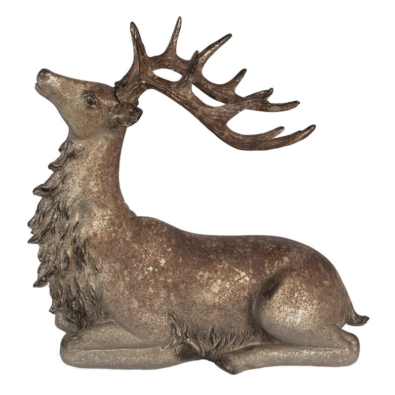 Clayre & Eef Statuetta decorativa Cervo 29x15x27 cm Marrone Poliresina