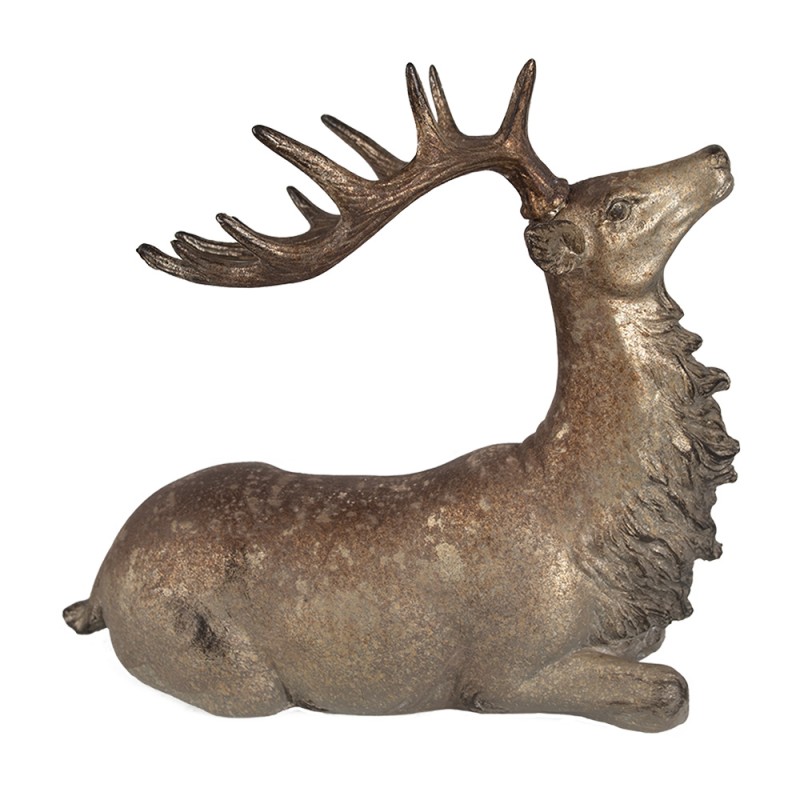 Clayre & Eef Statuetta decorativa Cervo 29x15x27 cm Marrone Poliresina